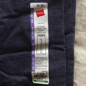 Fleece open leg pant